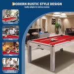 7FT 3-in-1 Pool Table with Dining & Tennis