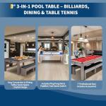 7FT 3-in-1 Pool Table with Dining & Tennis