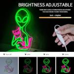 Dimmable Alien Neon Wall Sign for Man Cave