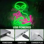 Dimmable Alien Neon Wall Sign for Man Cave