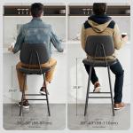 Raynesys 24-Inch Black Leather Bar Stools Set