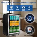 20 Inch Under Counter Beverage Cooler with Glass Door