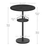 LED Round Bar Table Set of 2 - Black