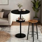LED Round Bar Table Set of 2 - Black