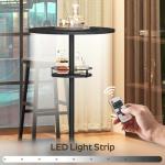 LED Round Bar Table Set of 2 - Black