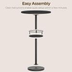 LED Round Bar Table Set of 2 - Black
