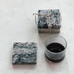 Black Marble Coaster Set - 4 Piece Collection