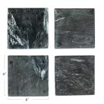 Black Marble Coaster Set - 4 Piece Collection