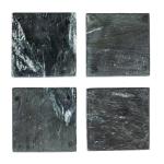 Black Marble Coaster Set - 4 Piece Collection