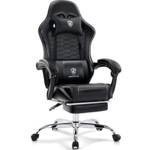 Ergonomic Gaming Chair with Footrest and Massage