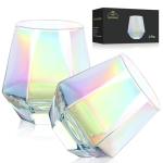 Diamond Stemless Wine Glasses Set of 2