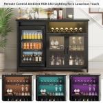 KAI-ROAD Black Wine Bar Cabinet with Mini Fridge