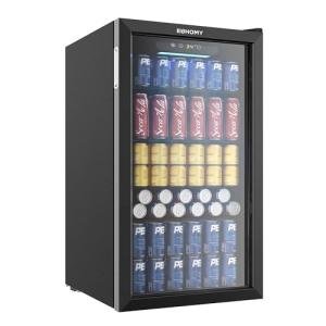 130 Can Mini Beverage Fridge with Glass Door