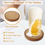 Absorbent Wood Coaster Set of 5 for Drinks