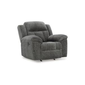 Ashley Frohn Gray Rocker Recliner with Pillow-Top Arms
