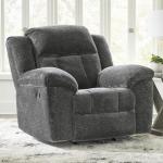 Ashley Frohn Gray Rocker Recliner with Pillow-Top Arms
