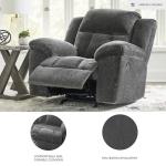 Ashley Frohn Gray Rocker Recliner with Pillow-Top Arms