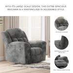 Ashley Frohn Gray Rocker Recliner with Pillow-Top Arms