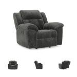 Ashley Frohn Gray Rocker Recliner with Pillow-Top Arms