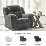 Ashley Frohn Gray Rocker Recliner with Pillow-Top Arms