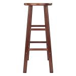 Walnut Finish 2-Piece Modern Bar Stool Set