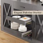 Large Coffee Bar Cabinet with Mini Fridge Space