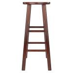 Walnut Finish 2-Piece Modern Bar Stool Set