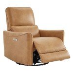 Cognac Brown Power Recliner Swivel Glider Chair