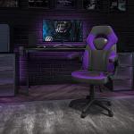 Purple/Black Ergonomic Gaming Chair with Flip-Up Arms
