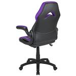 Purple/Black Ergonomic Gaming Chair with Flip-Up Arms