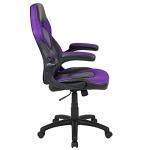 Purple/Black Ergonomic Gaming Chair with Flip-Up Arms