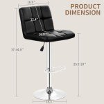 Adjustable PU Leather Swivel Bar Stools Set