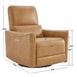 Cognac Brown Power Recliner Swivel Glider Chair