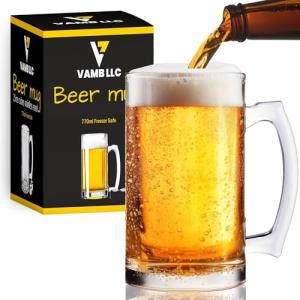 Freezer Safe 26 oz Glass Beer Mug