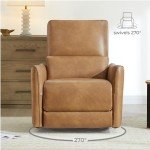 Cognac Brown Power Recliner Swivel Glider Chair