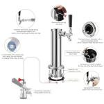 Single Tap Beer Tower Dispenser with Stainless Faucet