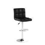 Adjustable PU Leather Swivel Bar Stools Set