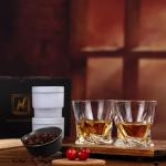 Whiskey Rocks Glass Set with Ice Ball Molds