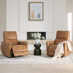 Cognac Brown Power Recliner Swivel Glider Chair