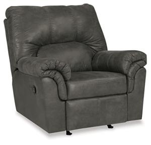 Gray Faux Leather Manual Rocker Recliner by Ashley