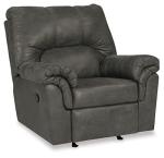 Gray Faux Leather Manual Rocker Recliner by Ashley