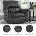 Gray Faux Leather Manual Rocker Recliner by Ashley