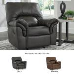 Gray Faux Leather Manual Rocker Recliner by Ashley