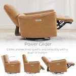 Cognac Brown Power Recliner Swivel Glider Chair