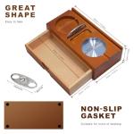 Wooden Ashtray Set with Cigar Holder and Cutters