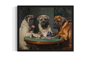 Mastiff Playing Cards Vintage Wall Art Print