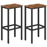 Set of 2 Rustic Industrial Bar Stools