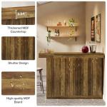 L-Shaped Corner Bar Table with Storage Shelves