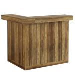 L-Shaped Corner Bar Table with Storage Shelves