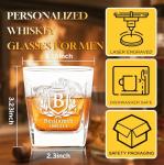 Personalized Whiskey Glass - Custom Engraved for Him